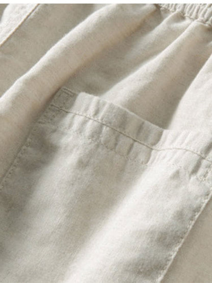 Everett Pinstripe Band Collar Shirt and Pant Set_10