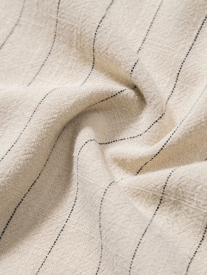 Everett Pinstripe Band Collar Shirt and Pant Set_4