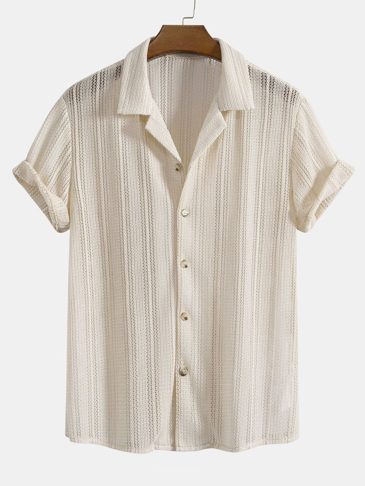 Jules Textured Knit Camp Shirt and Trousers Set_5