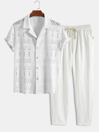 Laird Open Knit Camp Shirt and Trousers Set