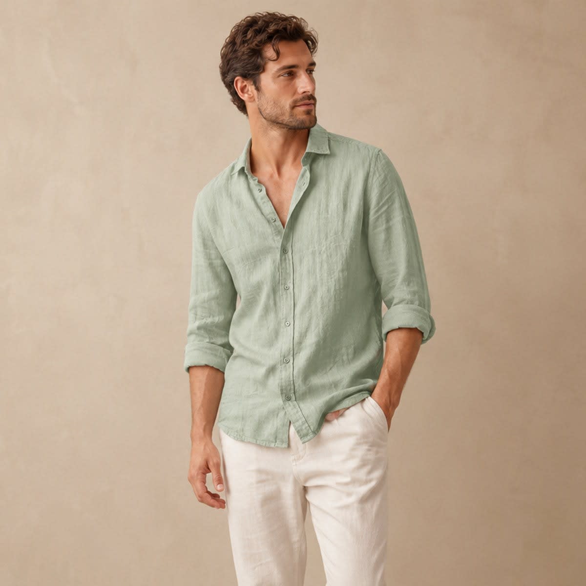Jenkins Linen Blend Long Sleeve Shirt