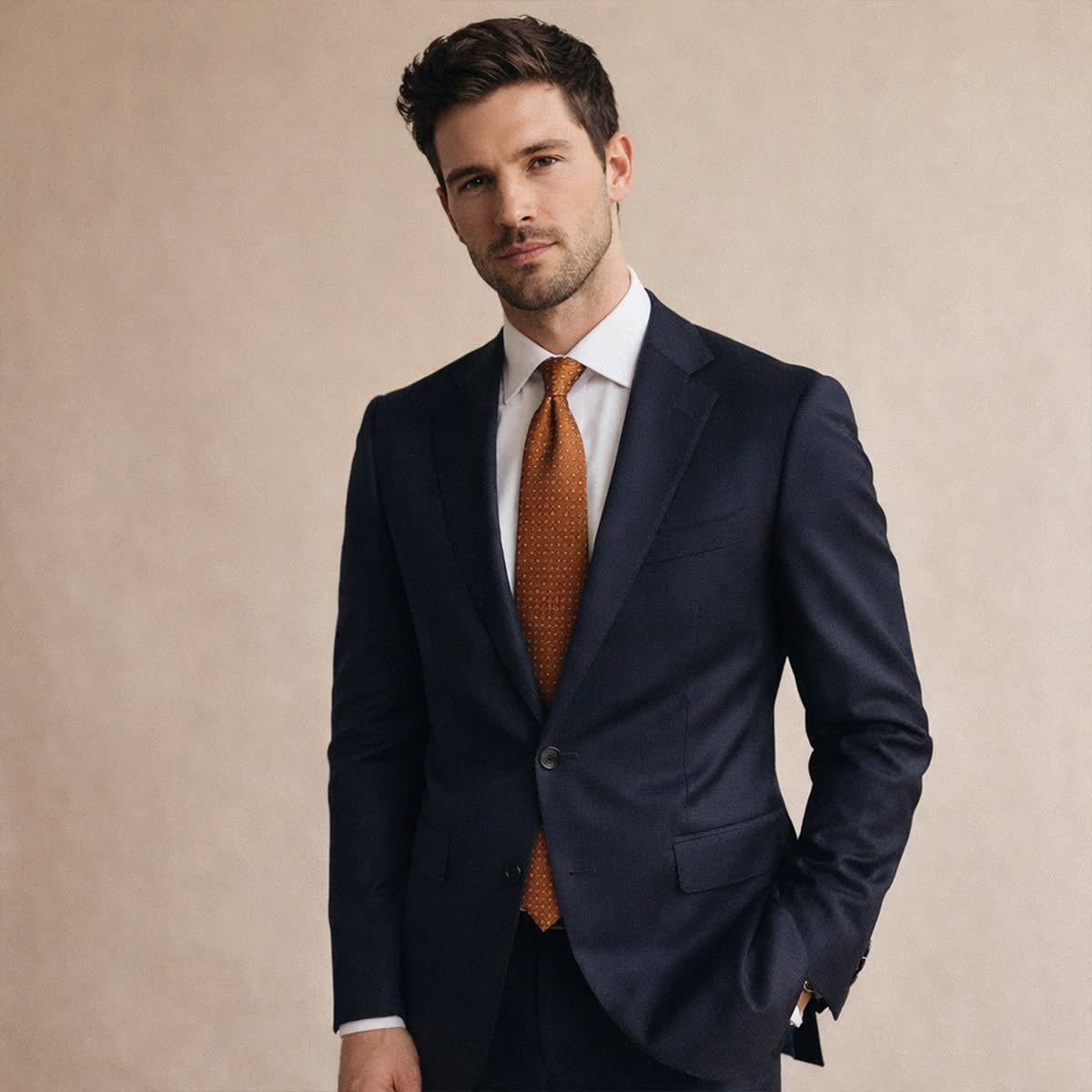 Reeve Orange Pin Dot Tie_2