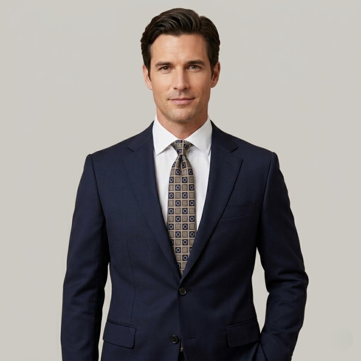 Priestley Tan Geometric Tie