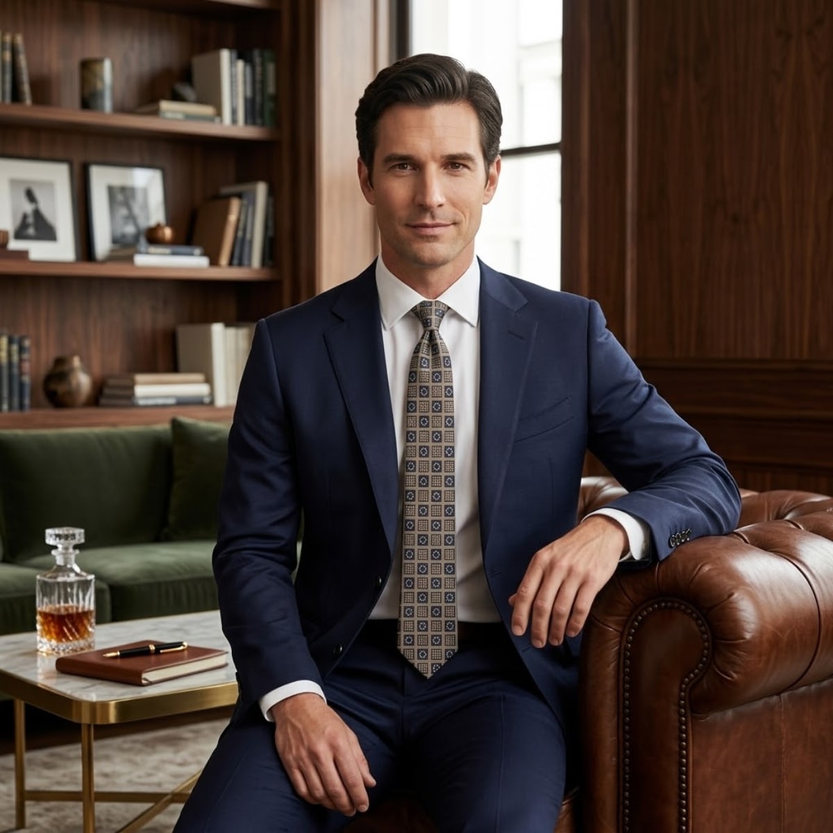 Priestley Tan Geometric Tie_3