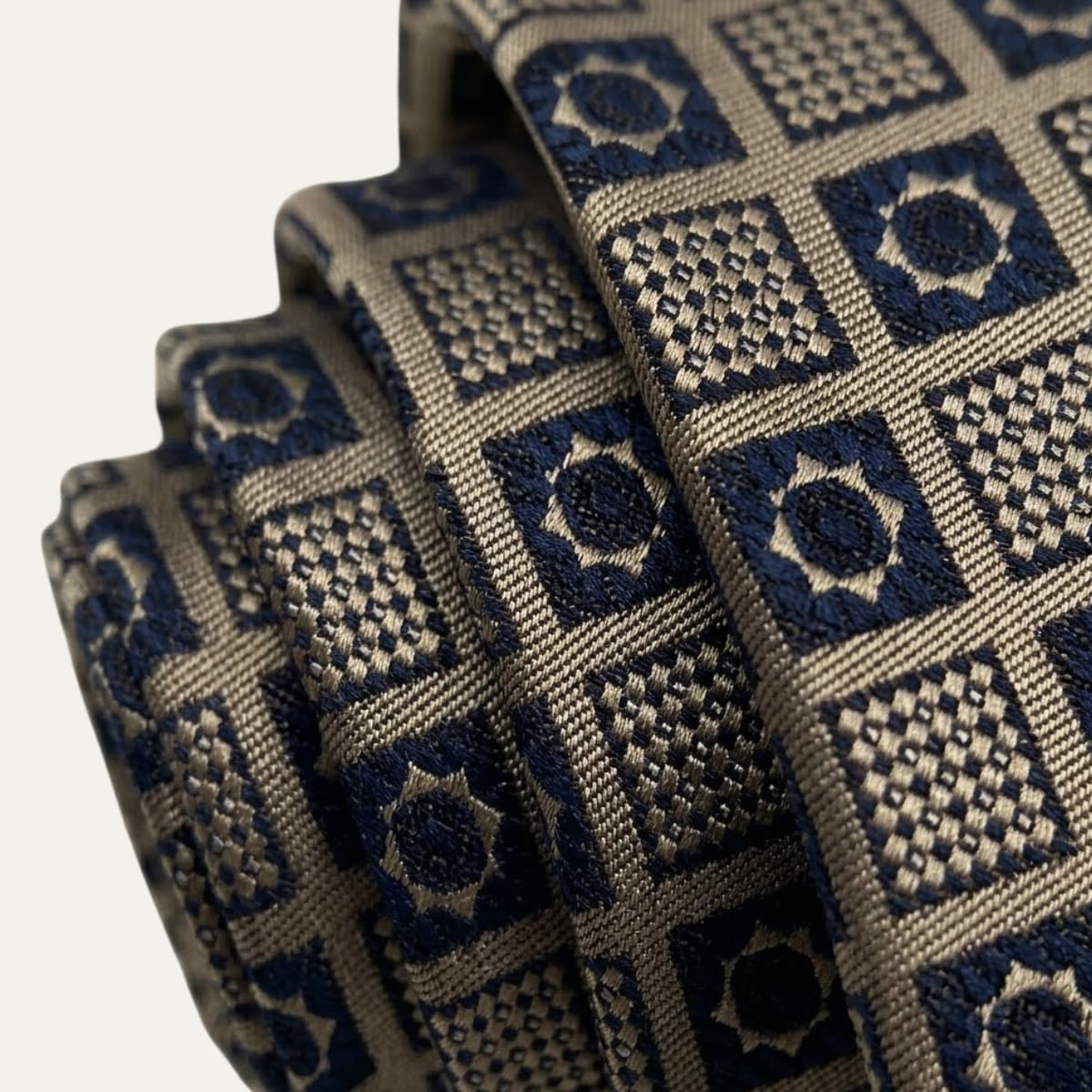 Priestley Tan Geometric Tie