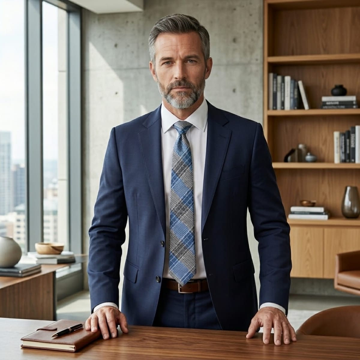 Pruitt Blue Plaid Tie_3
