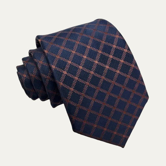 Rollo Checked Silk Blend Necktie_1