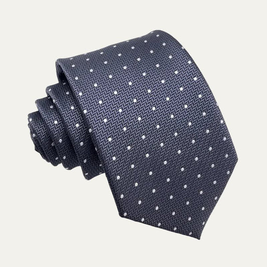 Redmond Charcoal Polka Dot Tie_1