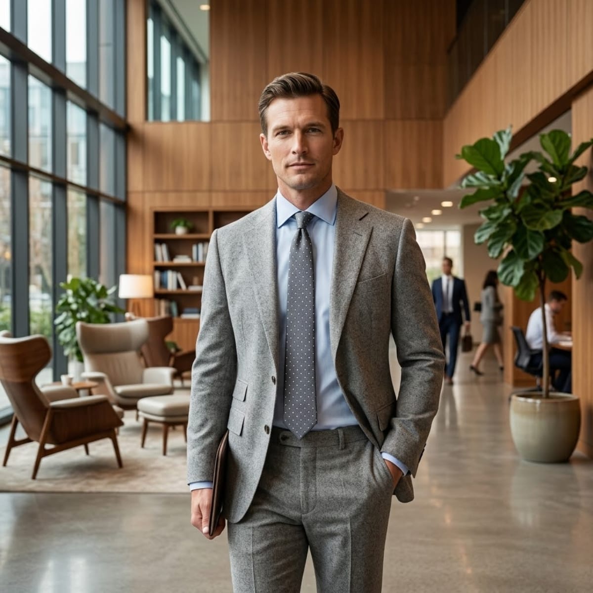 Redmond Charcoal Polka Dot Tie