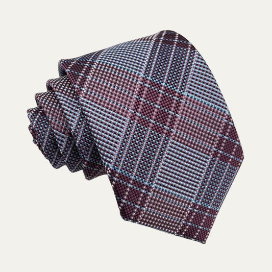 Reagan Burgundy Plaid Tie_1