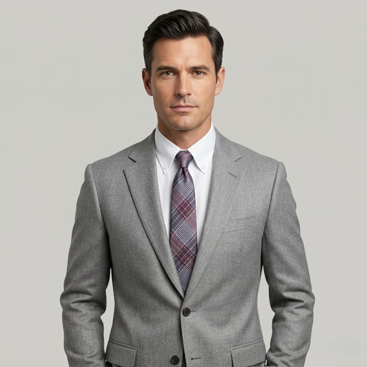 Reagan Burgundy Plaid Tie