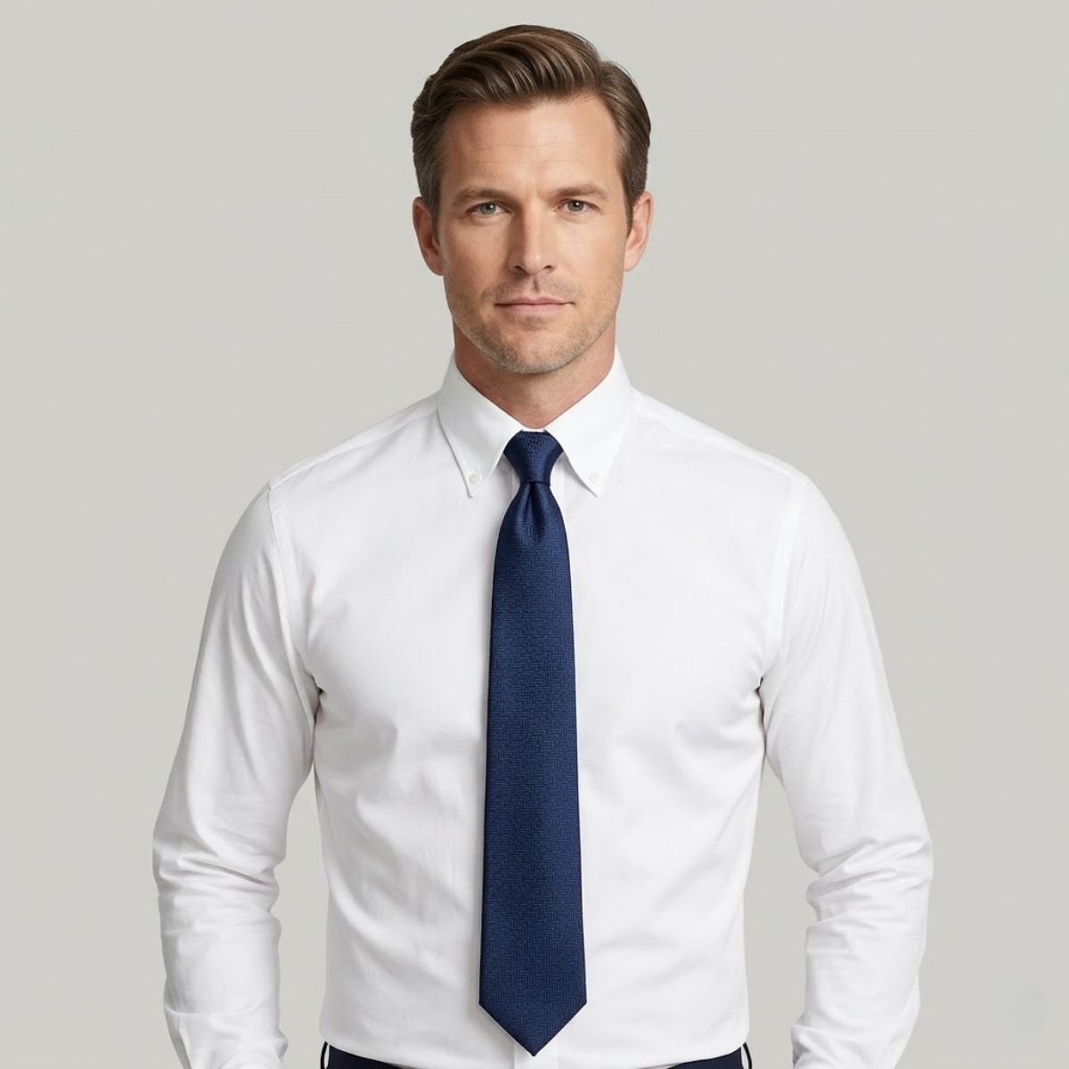 Rawlins Navy Herringbone Tie_2
