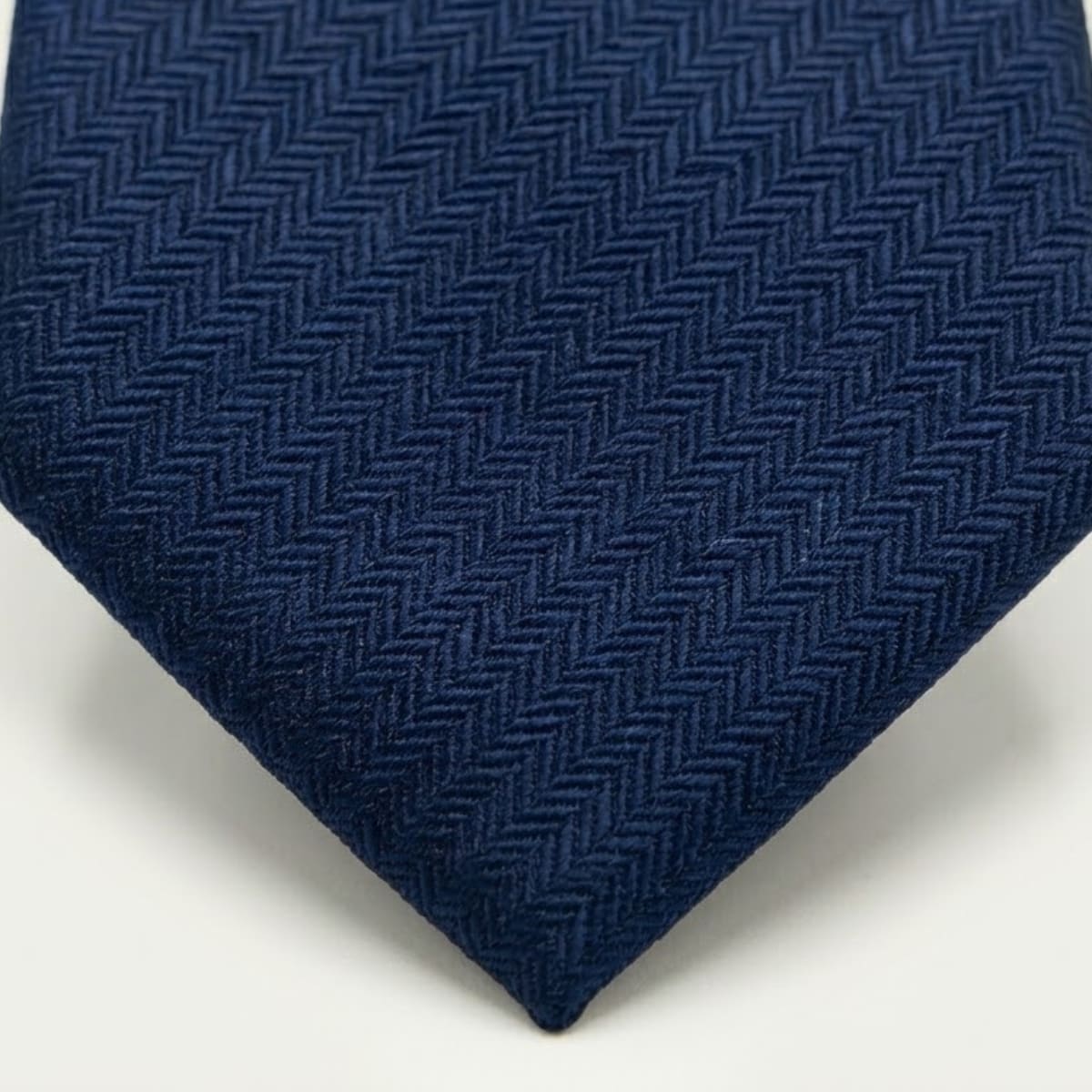 Rawlins Navy Herringbone Tie_4