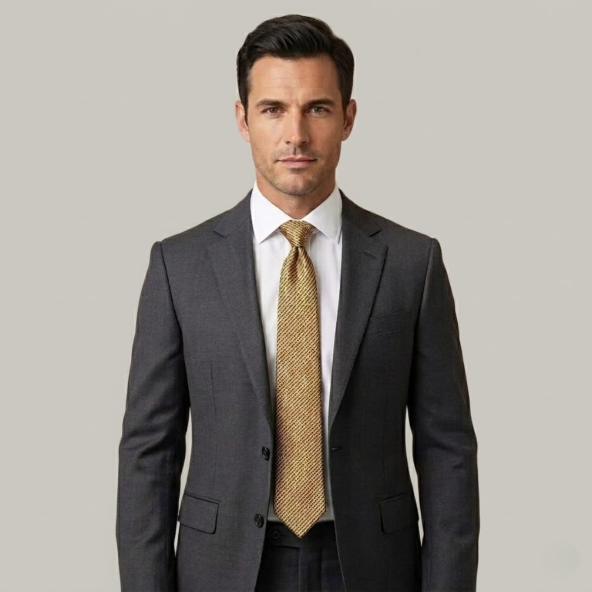 Reilly Gold Basket Weave Tie_2