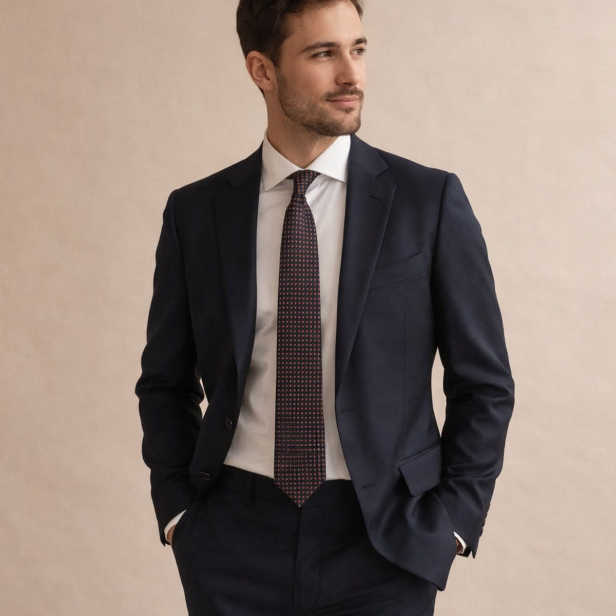Ruben Micro Check Silk Blend Necktie_2