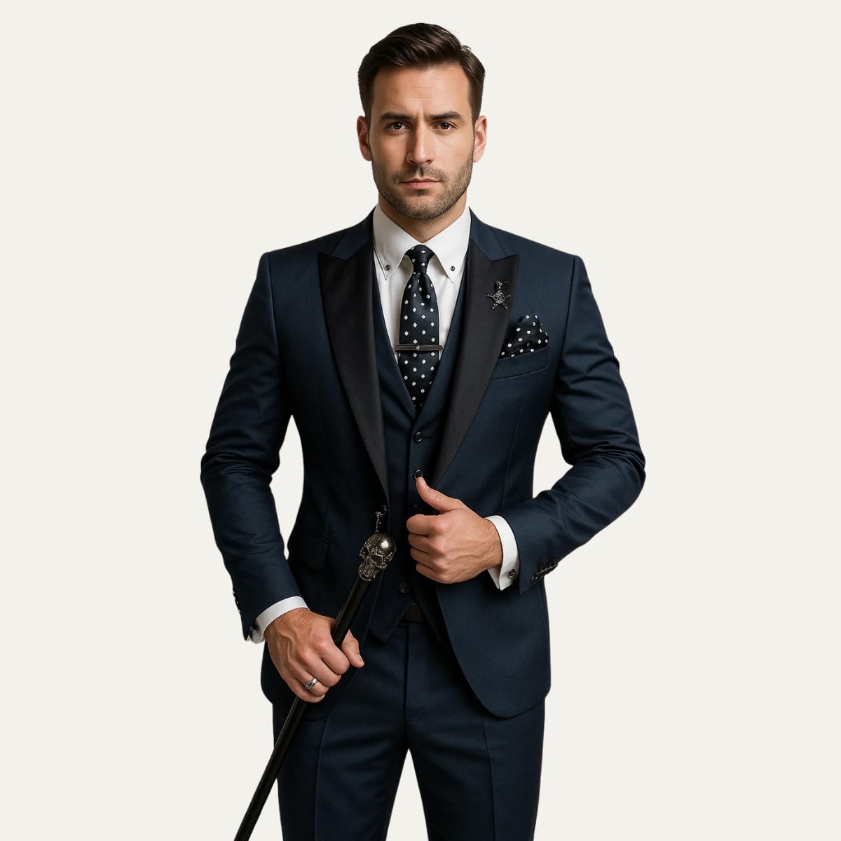 Eastwood Contrast Lapel Three Piece Suit_2