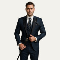 Eastwood Contrast Lapel Three Piece Suit