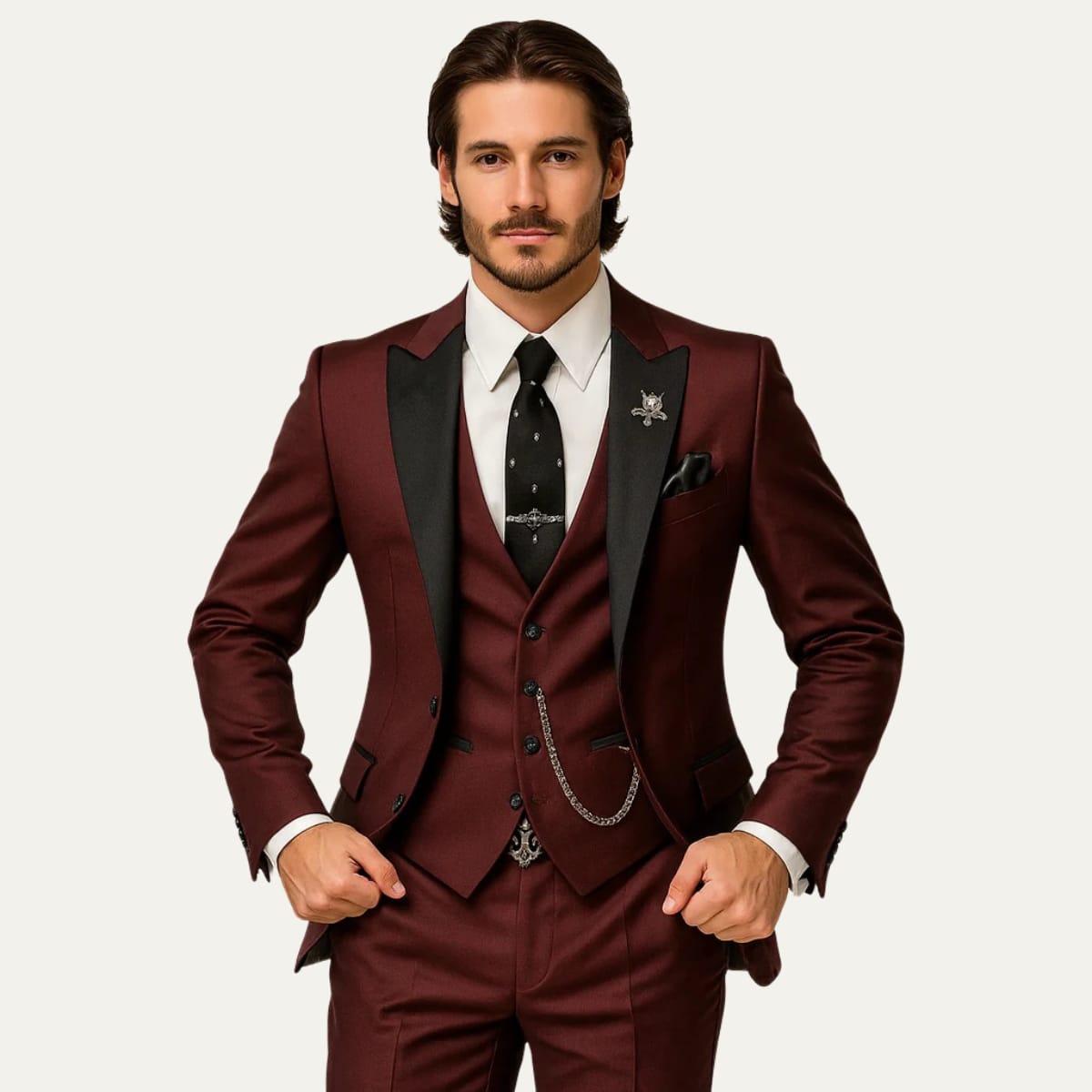 Eastwood Contrast Lapel Three Piece Suit