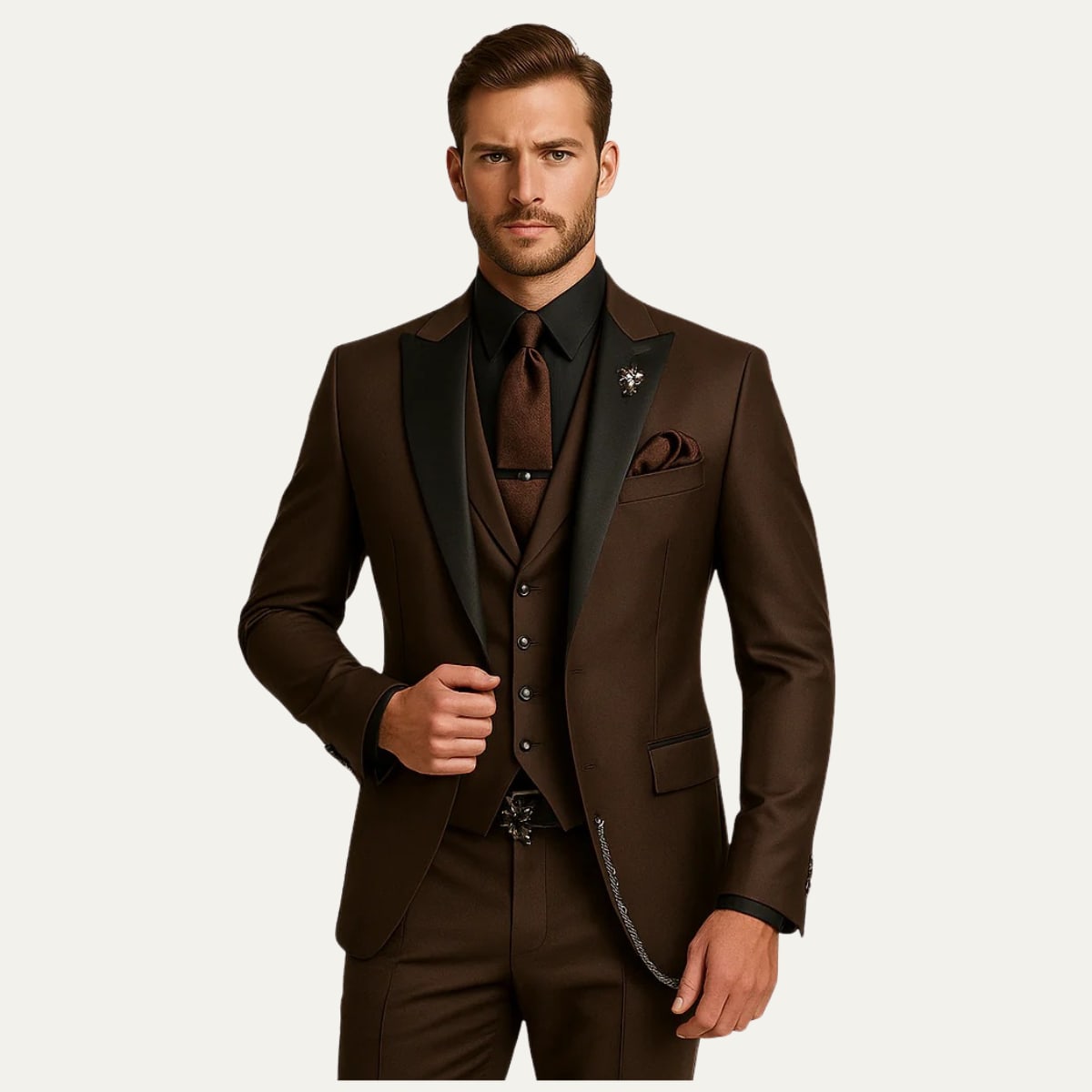 Eastwood Contrast Lapel Three Piece Suit