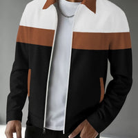 Digby Color Block Waffle Knit Zip Up Jacket