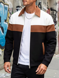 Digby Color Block Waffle Knit Zip Up Jacket
