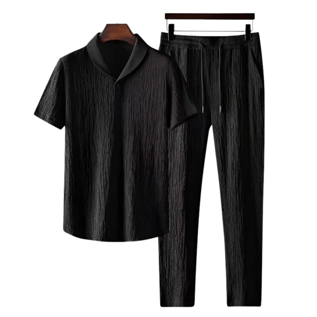 Lamont Crinkle Texture Shirt and Trousers Set
