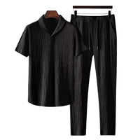 Lamont Crinkle Texture Shirt and Trousers Set