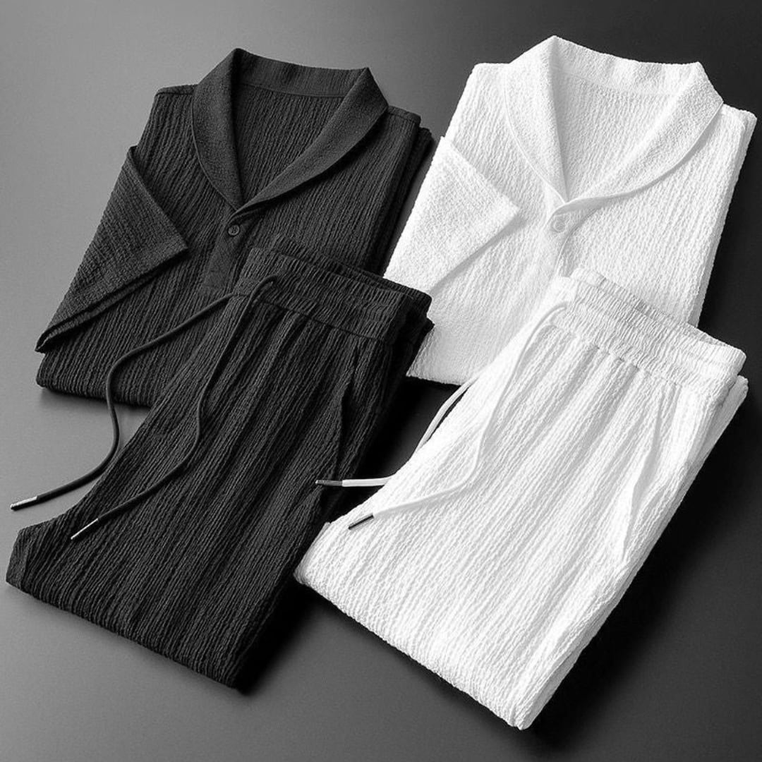 Lamont Crinkle Texture Shirt and Trousers Set