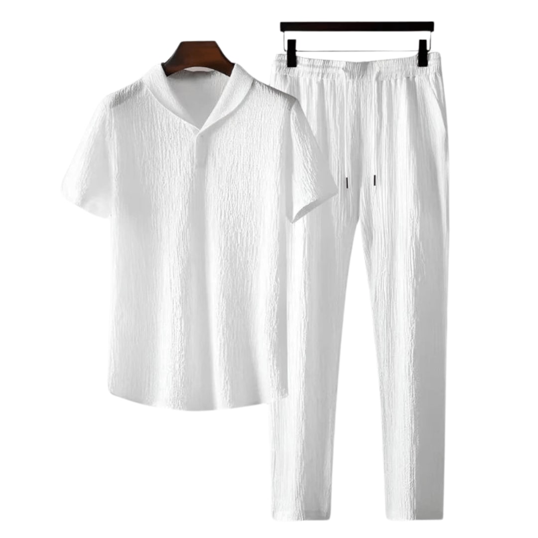 Lamont Crinkle Texture Shirt and Trousers Set_5