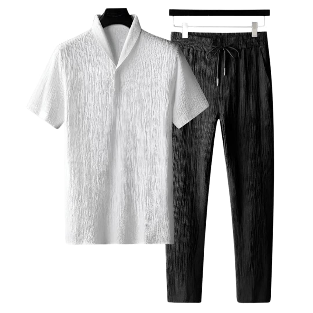 Lamont Crinkle Texture Shirt and Trousers Set_6