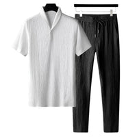 Lamont Crinkle Texture Shirt and Trousers Set