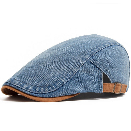 Riley Washed Denim Flat Cap_1