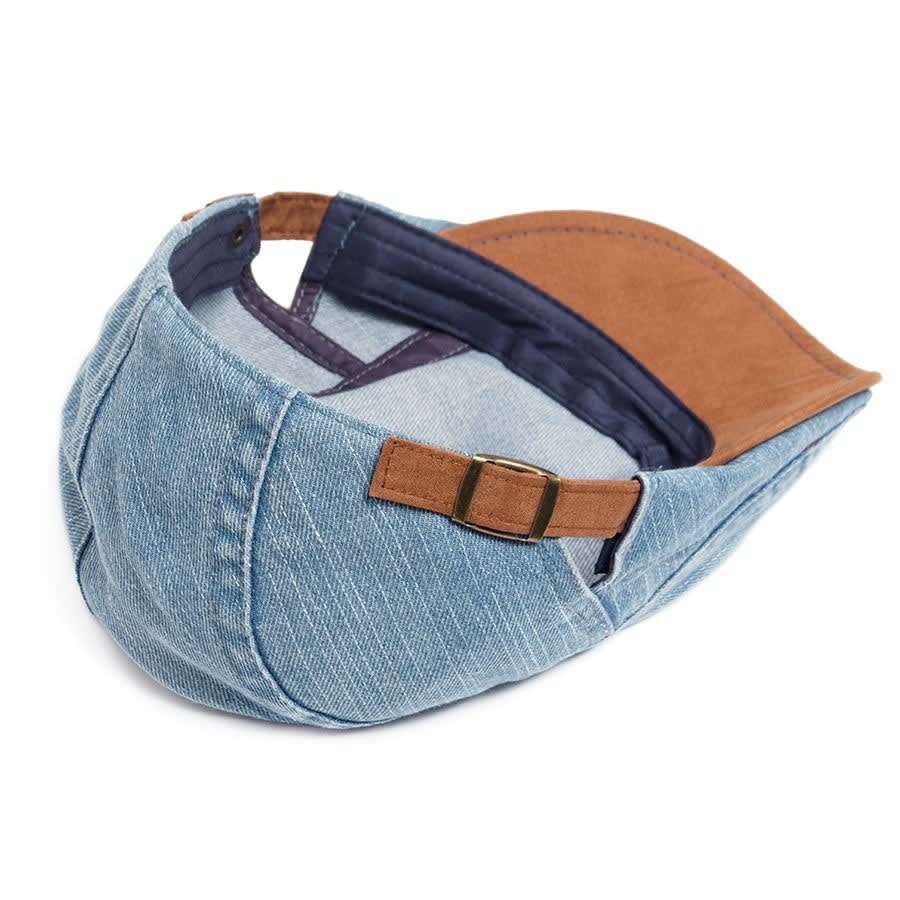 Riley Washed Denim Flat Cap