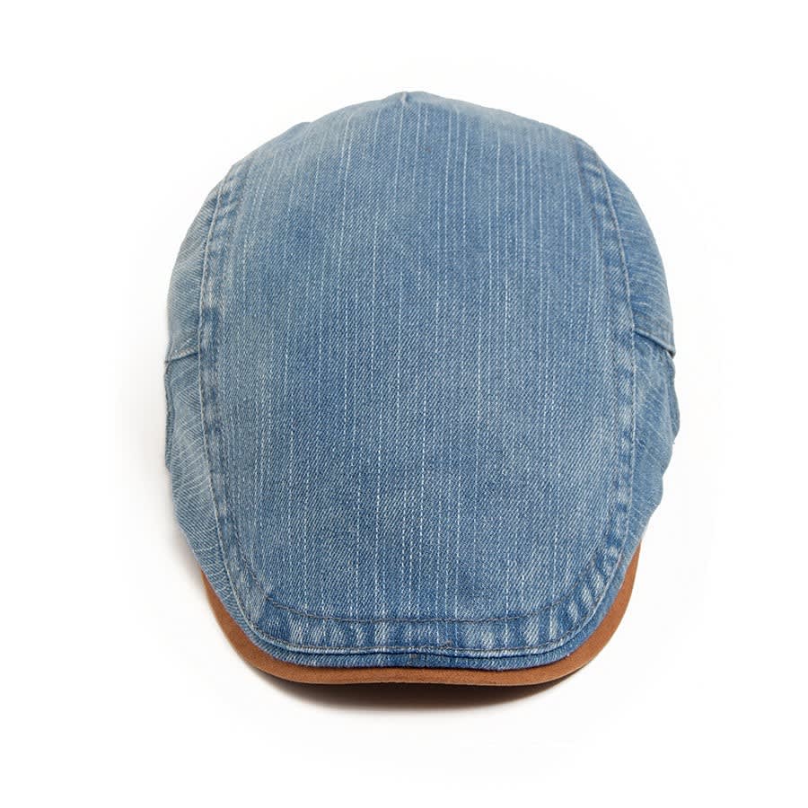 Riley Washed Denim Flat Cap