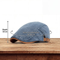 Riley Washed Denim Flat Cap