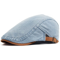 Riley Washed Denim Flat Cap
