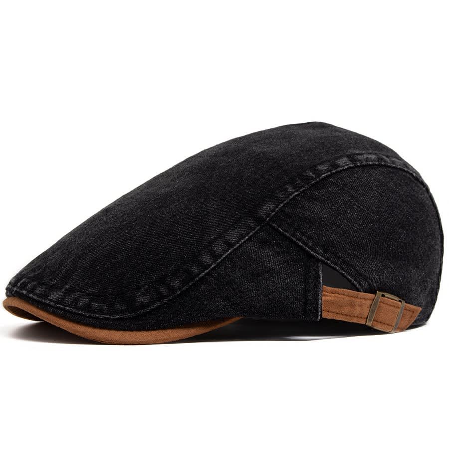 Riley Washed Denim Flat Cap