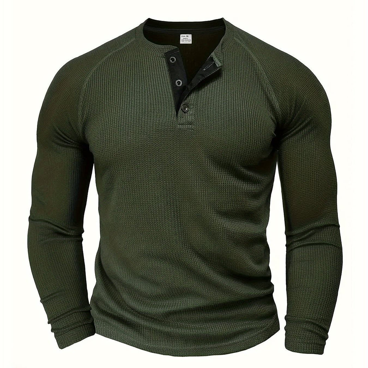 Hanley Waffle Texture Long Sleeve Henley