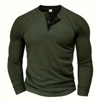Hanley Waffle Texture Long Sleeve Henley