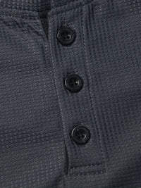 Hanley Waffle Texture Long Sleeve Henley