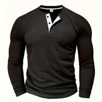 Hanley Waffle Texture Long Sleeve Henley