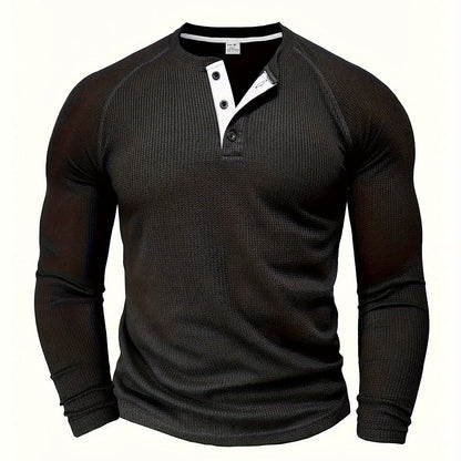 Hanley Waffle Texture Long Sleeve Henley_12