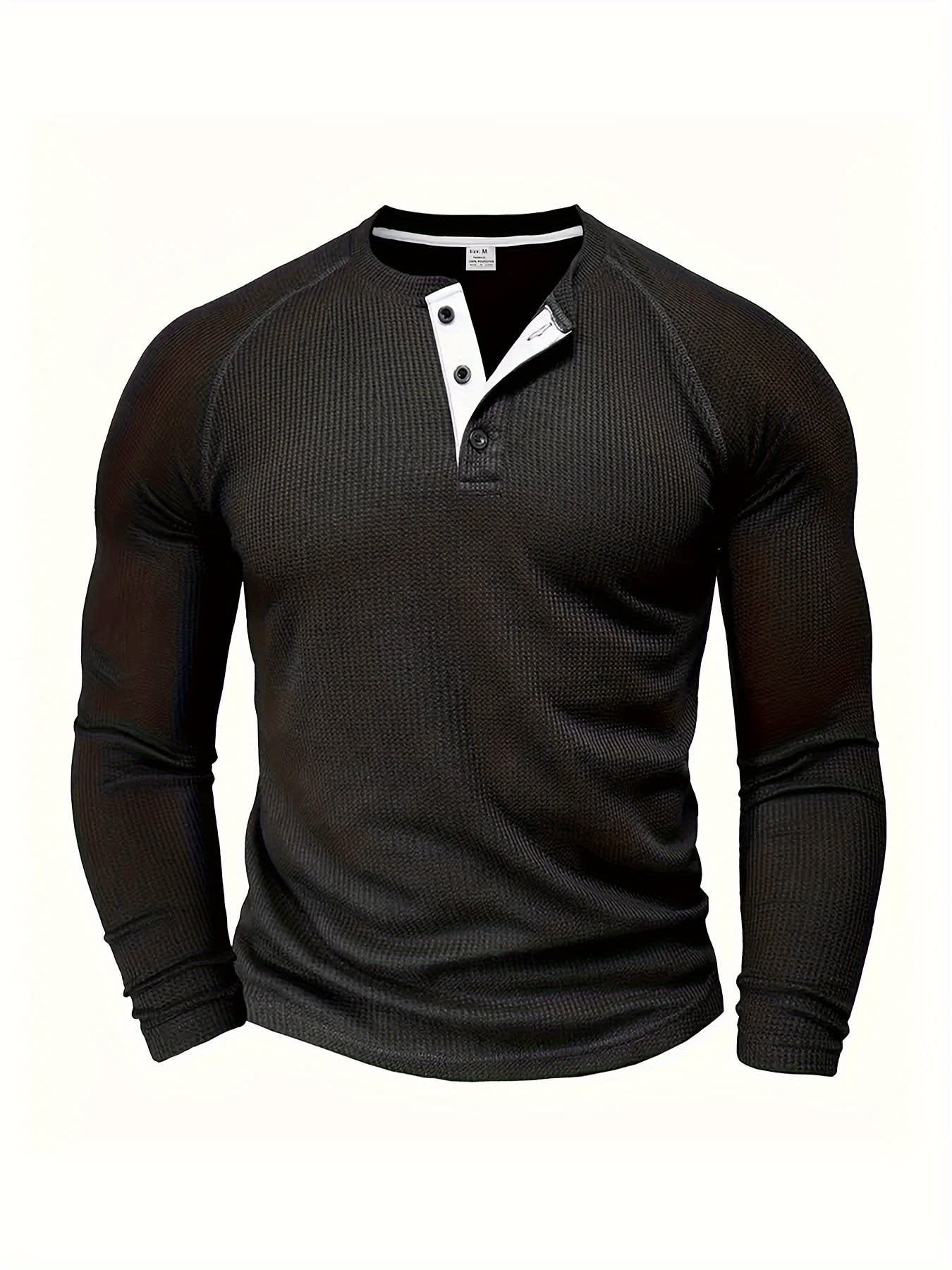 Hanley Waffle Texture Long Sleeve Henley_13