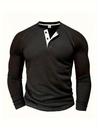 Hanley Waffle Texture Long Sleeve Henley