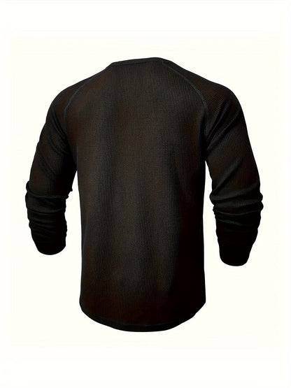 Hanley Waffle Texture Long Sleeve Henley_14