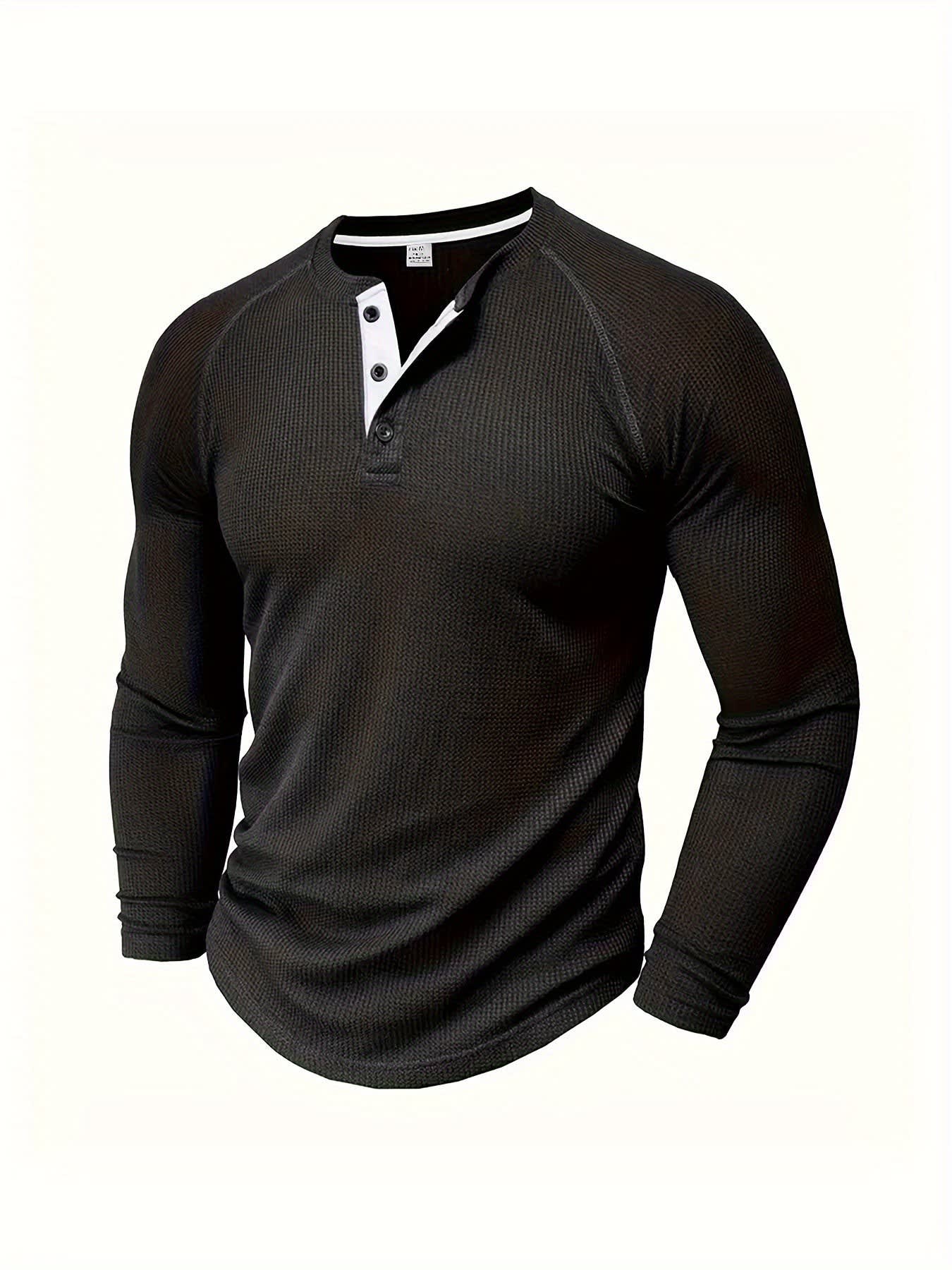 Hanley Waffle Texture Long Sleeve Henley_18