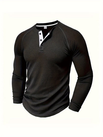 Hanley Waffle Texture Long Sleeve Henley_18