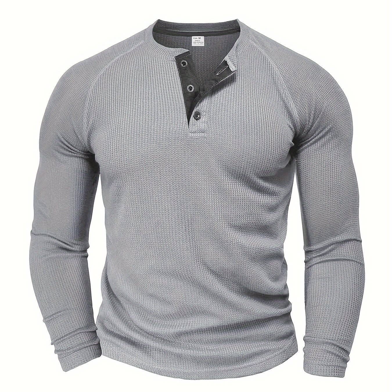 Hanley Waffle Texture Long Sleeve Henley_19