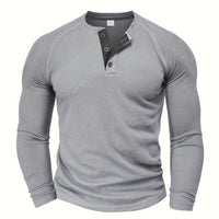 Hanley Waffle Texture Long Sleeve Henley