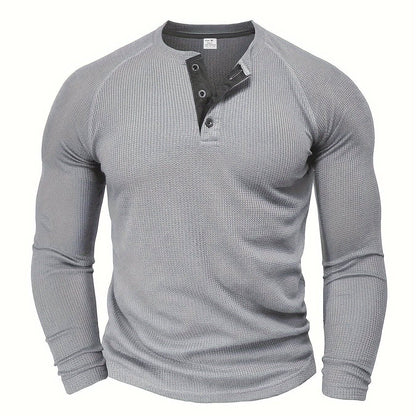 Hanley Waffle Texture Long Sleeve Henley_19